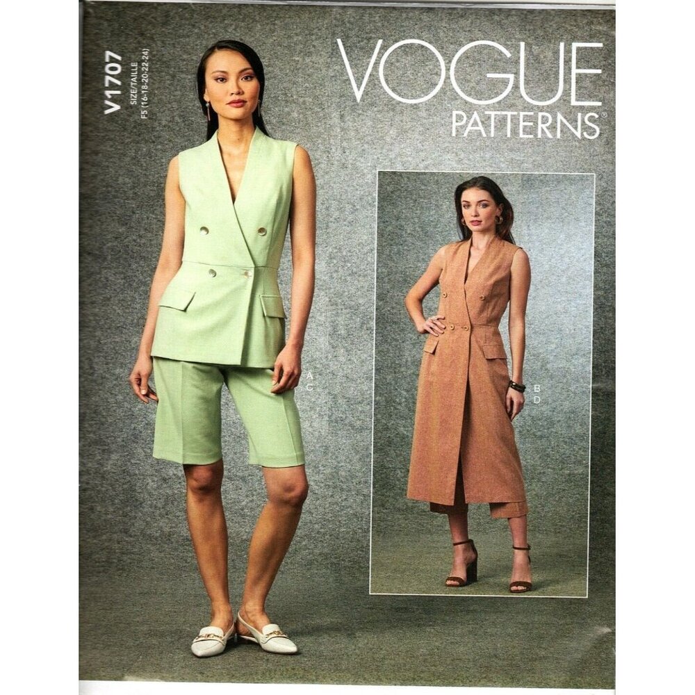 Vogue V1707 Misses 16 to 24 Vest, Shorts and Pants Uncut Sewing Pattern